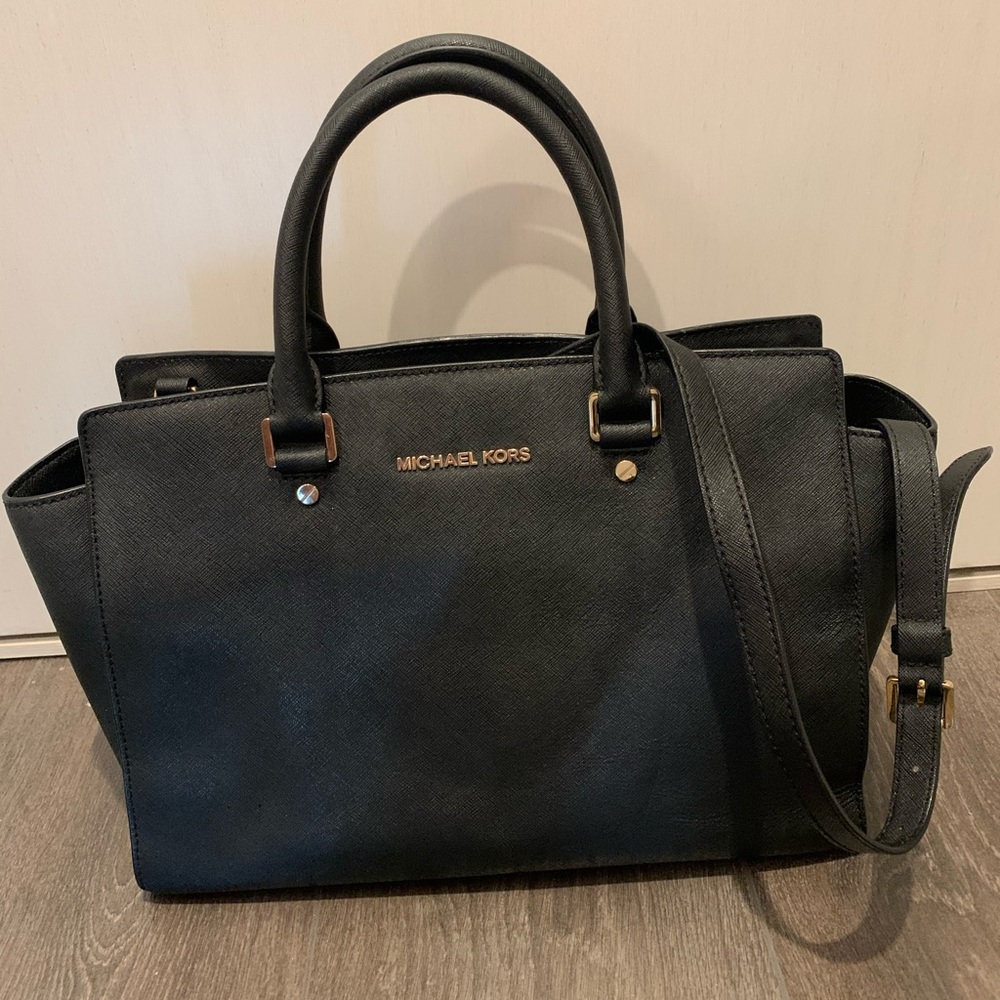 MICHAEL KORS selma saffiano leather large satchel